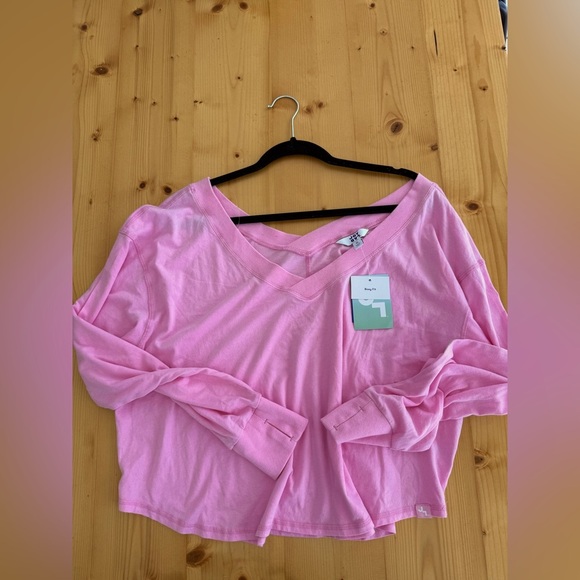 Joy Lab Oversized Pink Long Sleeve - Picture 3 of 3